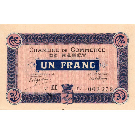 Nancy - Pirot 87-5 - 1 franc - Série EE - 07/12/1915 - Etat : SUP+