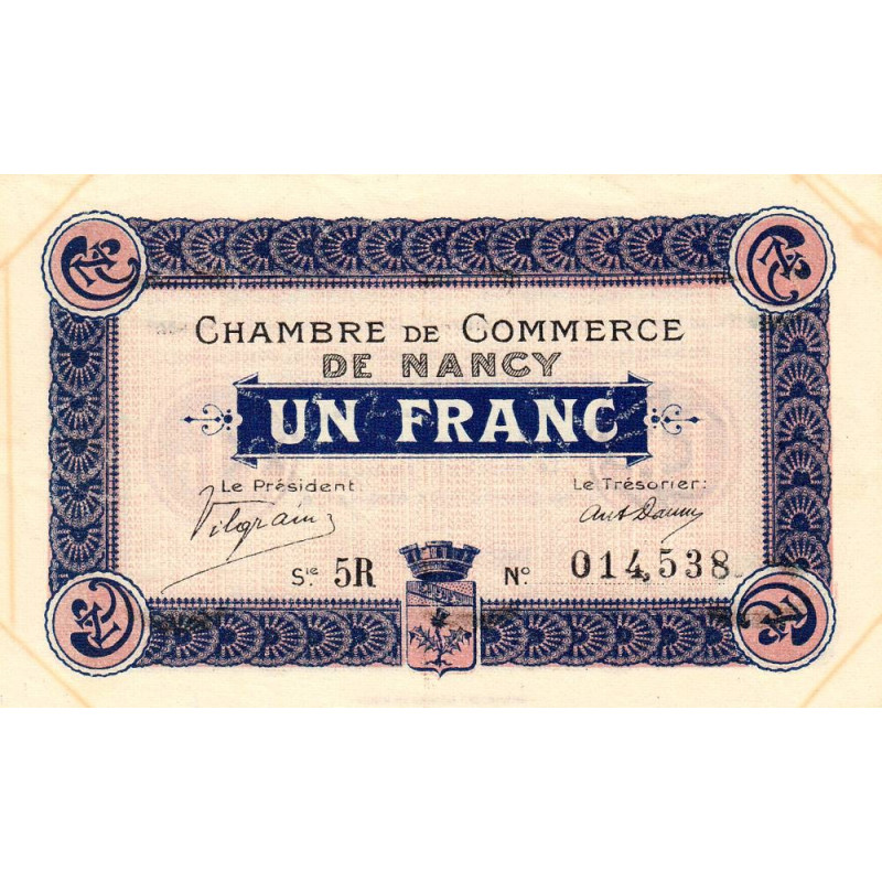 Nancy - Pirot 87-11 - 1 franc - Série 5R - 01/12/1916 - Etat : TTB