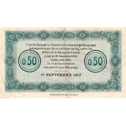 Nancy - Pirot 87-14 - 50 centimes - Série 7G - 01/09/1917 - Etat : TTB+