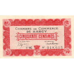 Nancy - Pirot 87-16 - 50 centimes - Série 8C - 01/12/1917 - Etat : TTB+