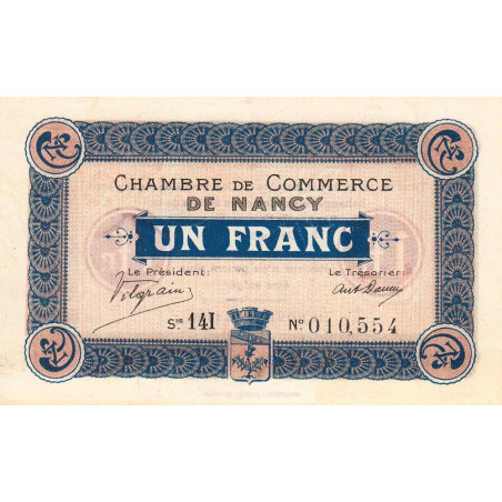 Nancy - Pirot 87-23 - 1 franc - Série 14I - 11/11/1918 - Etat : SPL+