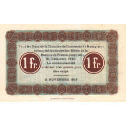 Nancy - Pirot 87-23 - 1 franc - Série 14I - 11/11/1918 - Etat : SPL+