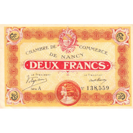 Nancy - Pirot 87-25 - 2 francs - Série A - 11/11/1918 - Etat : SUP+