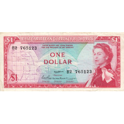 Etats de l'Est des Caraïbes - Pick 13a_2 - 1 dollar - Série B2 - 1965 - Etat : TTB