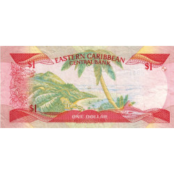 Caraïbes Est - Antigua & Barbuda - Pick 17a - 1 dollar - Série B - 1986 - Etat : TB+