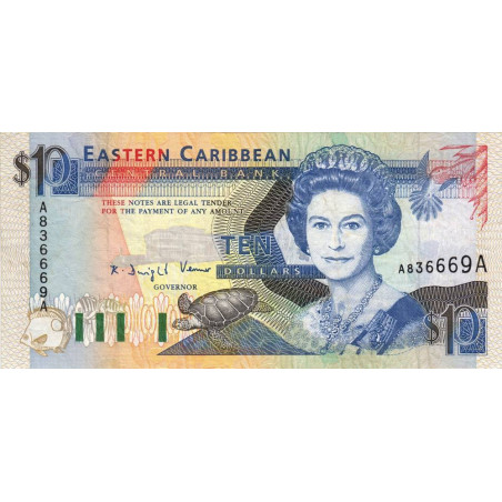 Caraïbes Est - Antigua & Barbuda - Pick 27a - 10 dollars - Série A - 1993 - Etat : SUP