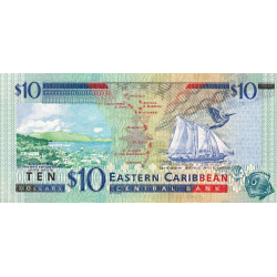 Caraïbes Est - La Dominique - Pick 38d - 10 dollars - Série D - 2001 - Etat : NEUF