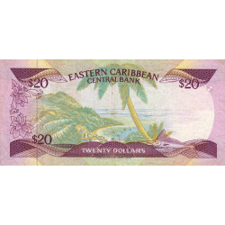 Caraïbes Est - La Grenade - Pick 24g_2 - 20 dollars - Série C - 1989 - Etat : TB+