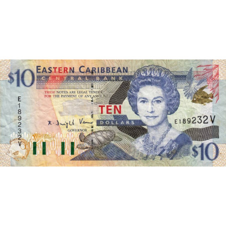 Caraïbes Est - Saint Vincent & les Grenadines - Pick 38v - 10 dollars - Série E - 2001 - Etat : TTB+