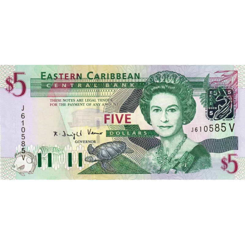 Caraïbes Est - Saint Vincent & les Grenadines - Pick 42v - 5 dollars - Série J - 2003 - Etat : NEUF