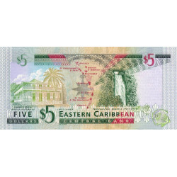 Caraïbes Est - Saint Vincent & les Grenadines - Pick 42v - 5 dollars - Série J - 2003 - Etat : NEUF