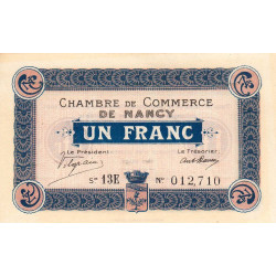 Nancy - Pirot 87-30 - 1 franc - Série 13E - 01/12/1918 - Etat : SPL à NEUF