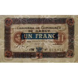 Nancy - Pirot 87-33 - 1 franc - Série 17M - 15/04/1919 - Etat : TTB