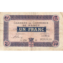 Nancy - Pirot 87-36 - 1 franc - Série 17A - 15/05/1919 - Etat : TB-