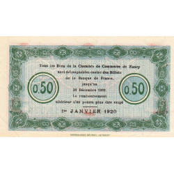 Nancy - Pirot 87-37 - 50 centimes - Série 19C - 01/01/1920 - Etat : SUP+
