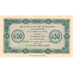 Nancy - Pirot 87-47 - 50 centimes - Série 31V - 01/01/1921 - Etat : SUP