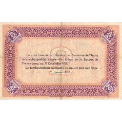 Nancy - Pirot 87-52 - 2 francs - Série Fbis - 01/01/1921 - Etat : TB+