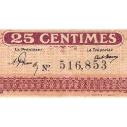 Nancy - Pirot 87-56 - 25 centimes - Sans date - Etat : TTB-