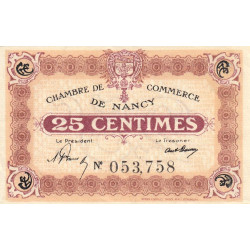 Nancy - Pirot 87-58 - 25 centimes - Sans date - Etat : SUP