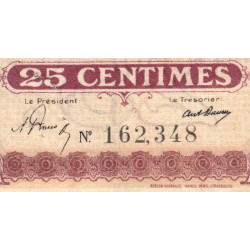 Nancy - Pirot 87-58 - 25 centimes - Sans date - Etat : TTB