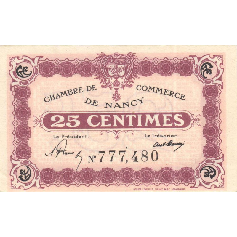 Nancy - Pirot 87-61a - 25 centimes - Sans date - Etat : SPL