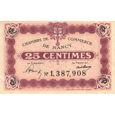 Nancy - Pirot 87-61b - 25 centimes - Sans date - Etat : SUP à SPL