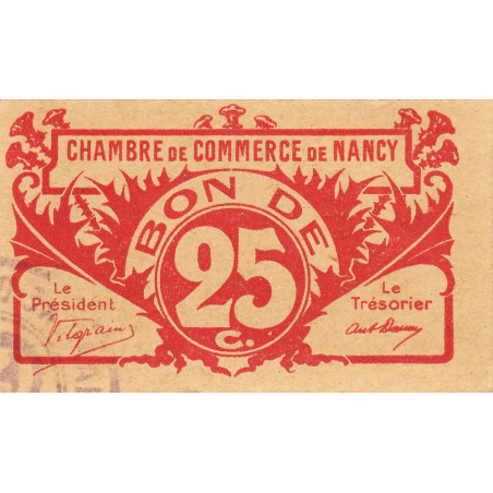 Nancy - Pirot 87-64a - 25 centimes - Sans date - Etat : NEUF