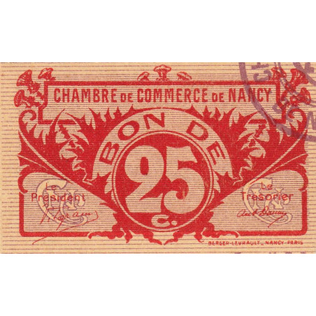 Nancy - Pirot 87-67c - 25 centimes - Sans date - Etat : NEUF