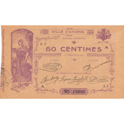 Amiens - Pirot 7-1 - 50 centimes - Série S.1 A - 15/09/1914 - Etat : SPL à NEUF