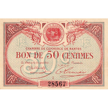 Nantes - Pirot 88-3 - 50 centimes - Série I - Sans date - Etat : SPL