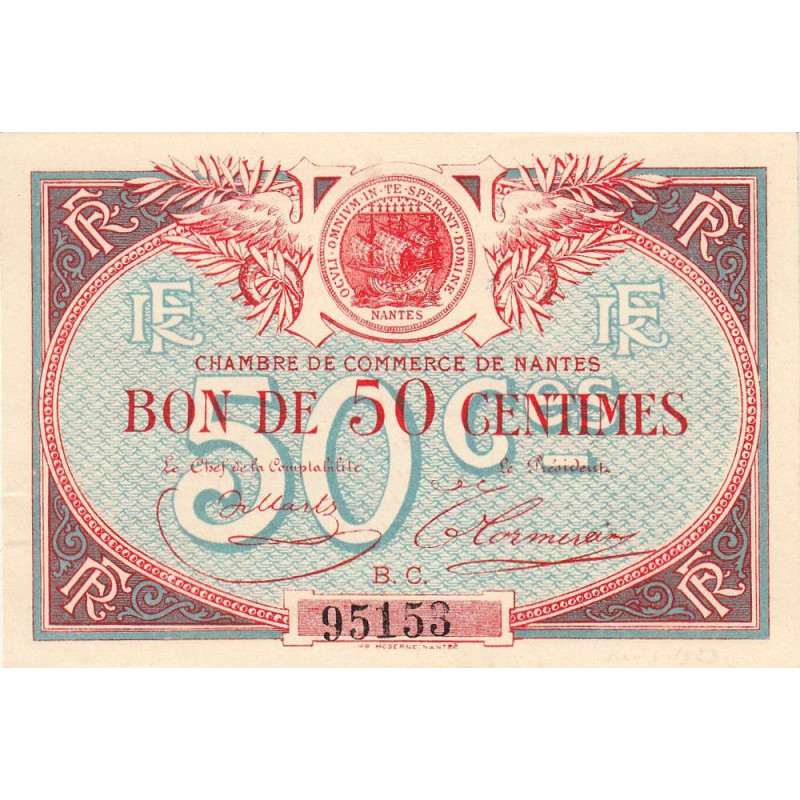 Nantes - Pirot 88-18 - 50 centimes - Série B.C. - Sans date - Etat : SUP+