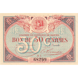 Nantes - Pirot 88-21 - 50 centimes - Série BI - Sans date - Etat : SUP+ à SPL