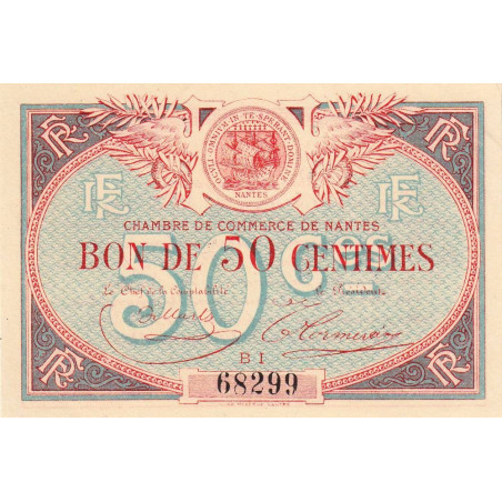 Nantes - Pirot 88-21 - 50 centimes - Série BI - Sans date - Etat : SUP+ à SPL