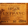 Narbonne - Pirot 89-15 - 1 franc - Série I - 12/07/1917 - Etat : SUP+