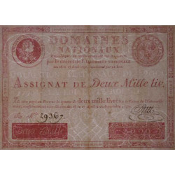 Assignat 11a - 2000 livres - 29 septembre 1790 - Série A - Etat : SUP