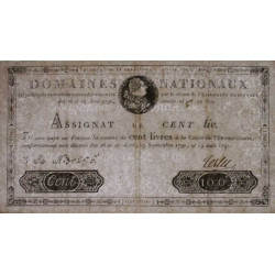 Assignat 15a - 100 livres - 19 juin 1791 - Série 3A - Etat : SUP+