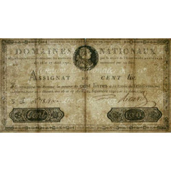Assignat 15a - 100 livres - 19 juin 1791 - Série 3J - Etat : TB+