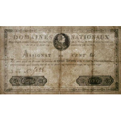 Assignat 15a - 100 livres - 19 juin 1791 - Série 3K - Etat : TTB-