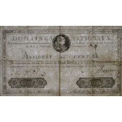 Assignat 15a - 100 livres - 19 juin 1791 - Série 4K - Etat : TTB