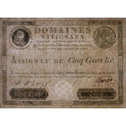 Assignat 16a - 500 livres - 19 juin 1791 - Série 2F - Etat : SUP