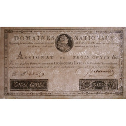 Assignat 18a - 300 livres - 19 juin et 12 septembre 1791 - Série E - Etat : SUP