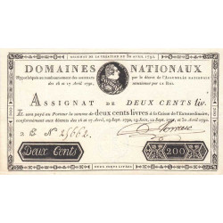 Assignat 29b - 200 livres - 30 avril 1792 - Série 2E - Etat : SPL-