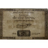 Assignat 36a-v1c (variété) - 10 livres - 24 octobre 1792 - Série 2782 - Filigrane inversé - Etat : TTB