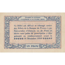 Alençon & Flers (Orne) - Pirot 6-15 - 1 franc - Série A2 - 10/08/1915 - Etat : SPL