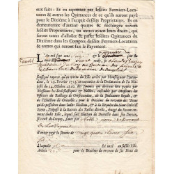 Isère - Lavars - Louis XV - Feuille de saisie de 1716 - 24 livres - Etat : SUP