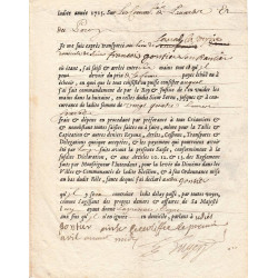 Isère - Lavars - Louis XV - Feuille de saisie de 1716 - 24 livres - Etat : SUP