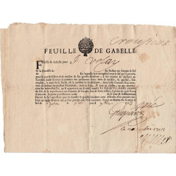 Rhône - Lyon - Louis XIV - 1713 - Feuille de gabelle - Etat : TTB