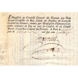 Paris - Louis XIV - Emprunt royal de 1713 - Denier 25 - Etat : SUP