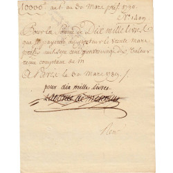 Paris - 1789 - Révolution - Banquier Laborde de Mereville - Etat : SUP