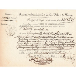 Paris - 1er empire - 1812 - Recette municipale - 2862 francs - Etat : SUP